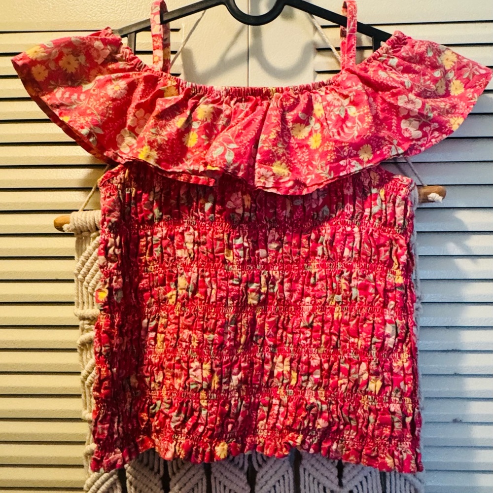 JOIE Kids Girls Floral Smocked Top 
Sz 10-12 yo